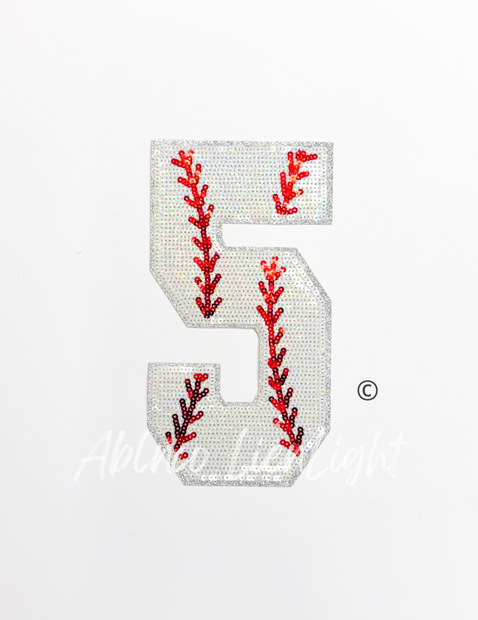 Baseball Numbers Sequin Patch - Large
