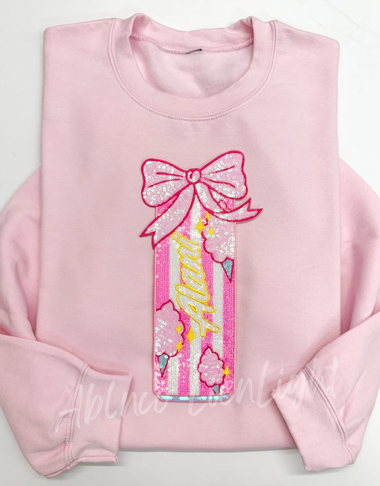 Cotton Candy Alani Energy Drink Sequin Patch Sweatshirt