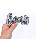 Lions Mascot Script Sequin Patch - Small