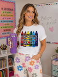 Teaching Is a Work Of Heart Teacher Sequin Patch Tshirt