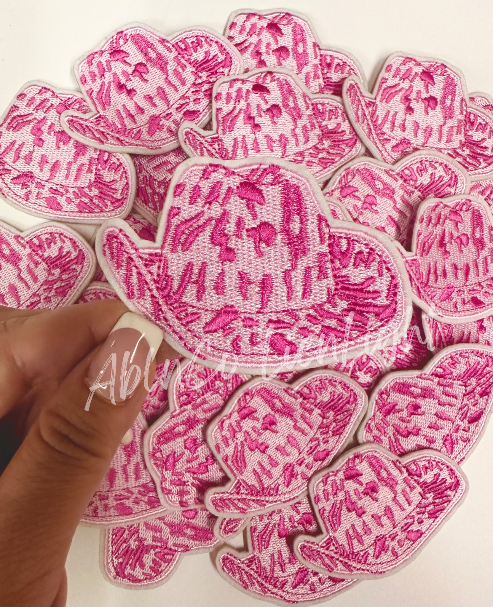 Animal Print Pink Cowgirl Hat  Embroidery Patch