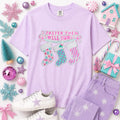 Prefer Them Well Hung Stockings Christmas Sequin Patch Tshirt