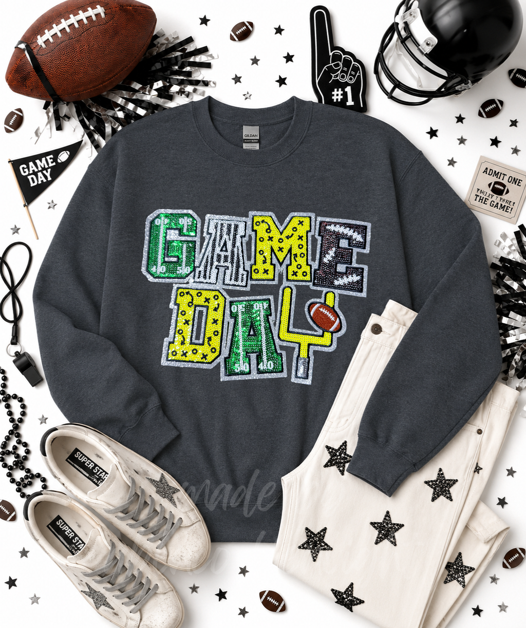 Game Day Plays Football Sequin Patch - Large