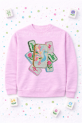Mahjong Peacock Tiles Sequin Patch Sweatshirt