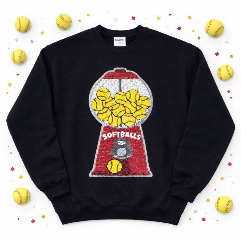 Softball Gumballs Sequin Patch Shirt