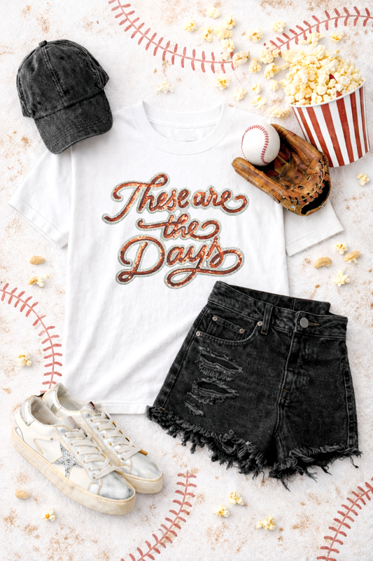 These Are The Days Orange Sequin Patch Tshirt