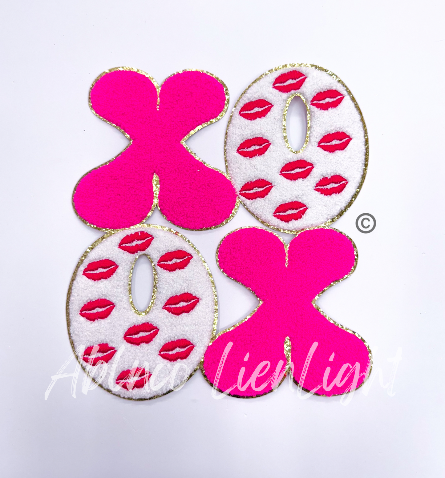 Xoxo Lips Chenille Valentines Day Patch