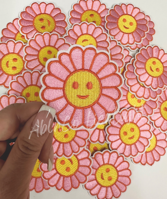 Yellow Smiley Flower Embroidery Patch