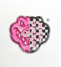 Gator Mascot Pink Checkered Sequin Patch - Large
