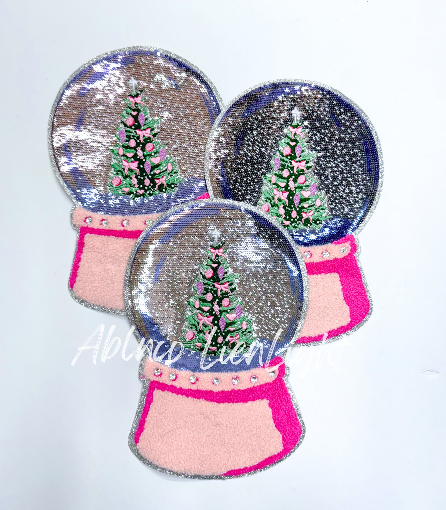 Christmas Snow Globe Sequins Patch