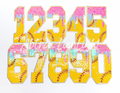 Softball Drip Numbers Sequin Patch - Large