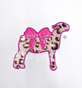Show Sheep Cheetah Print Bow Sequin Patch - Large