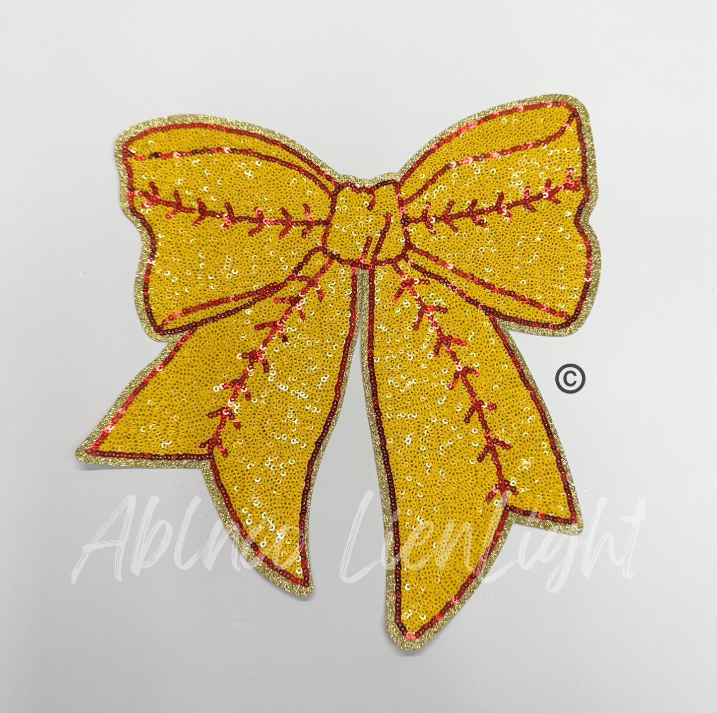 Softball Sequins Bow Patch - Big