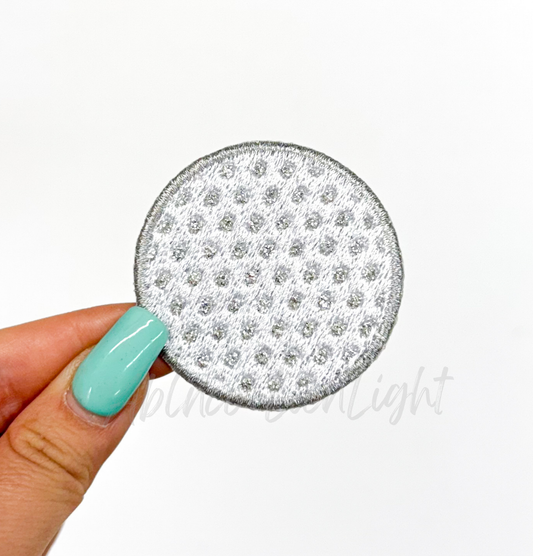 Golf Ball Glitter Embroidery Patch