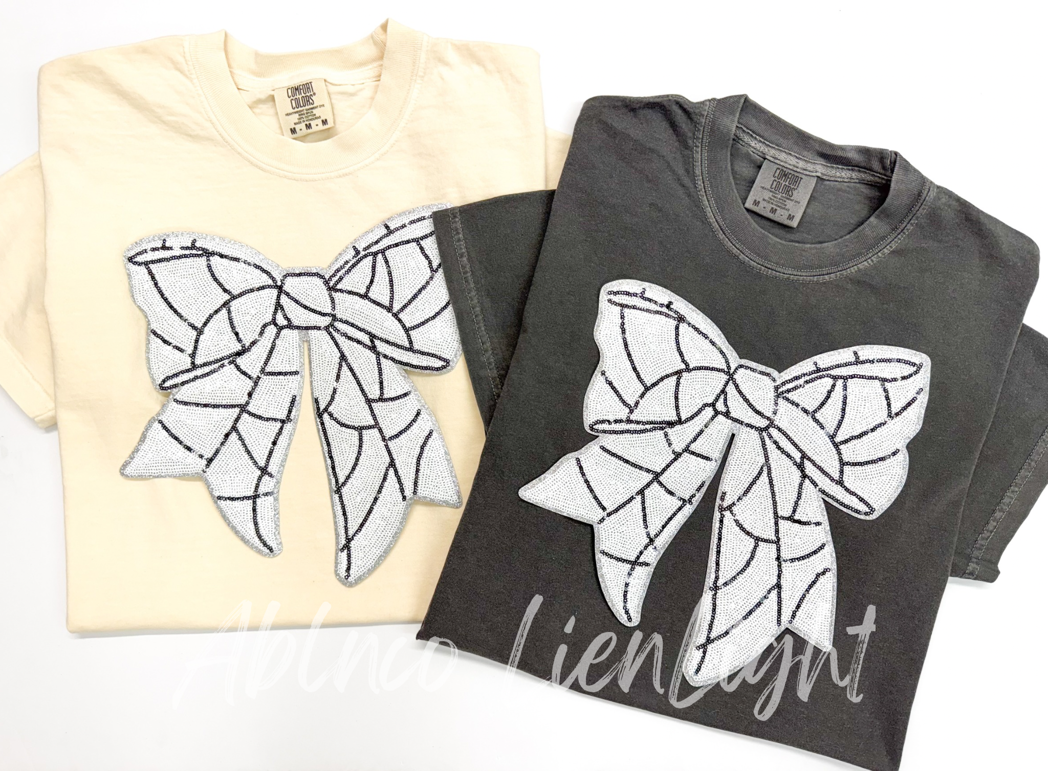Volleyball Bow Sequin Patch Shirt