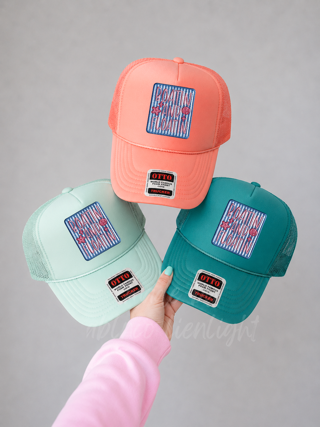 Boatin And Floatin Summer Embroidery Patch Otto Trucker Hat