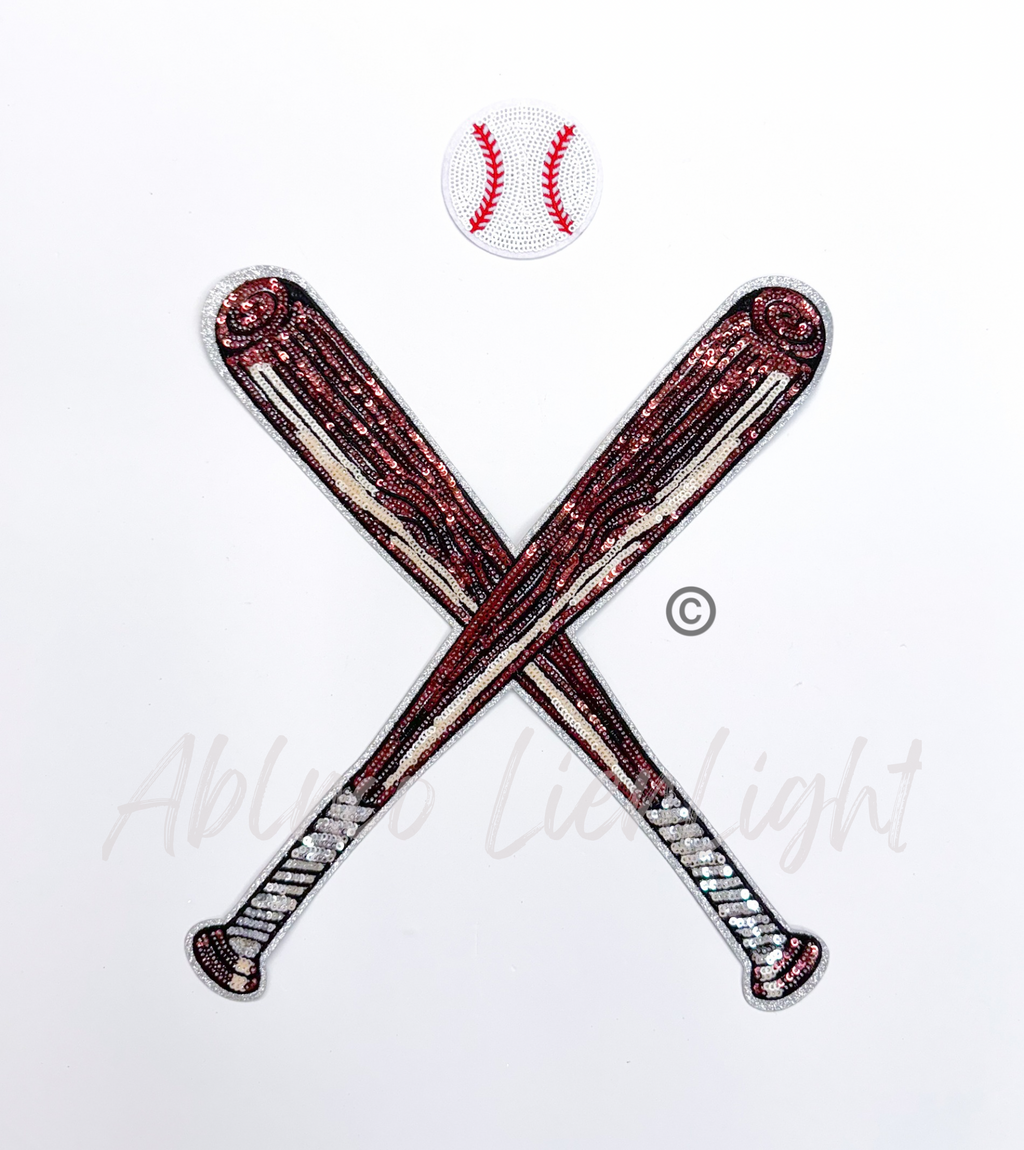 Baseball Softball Batter Bat Sequin Patch
