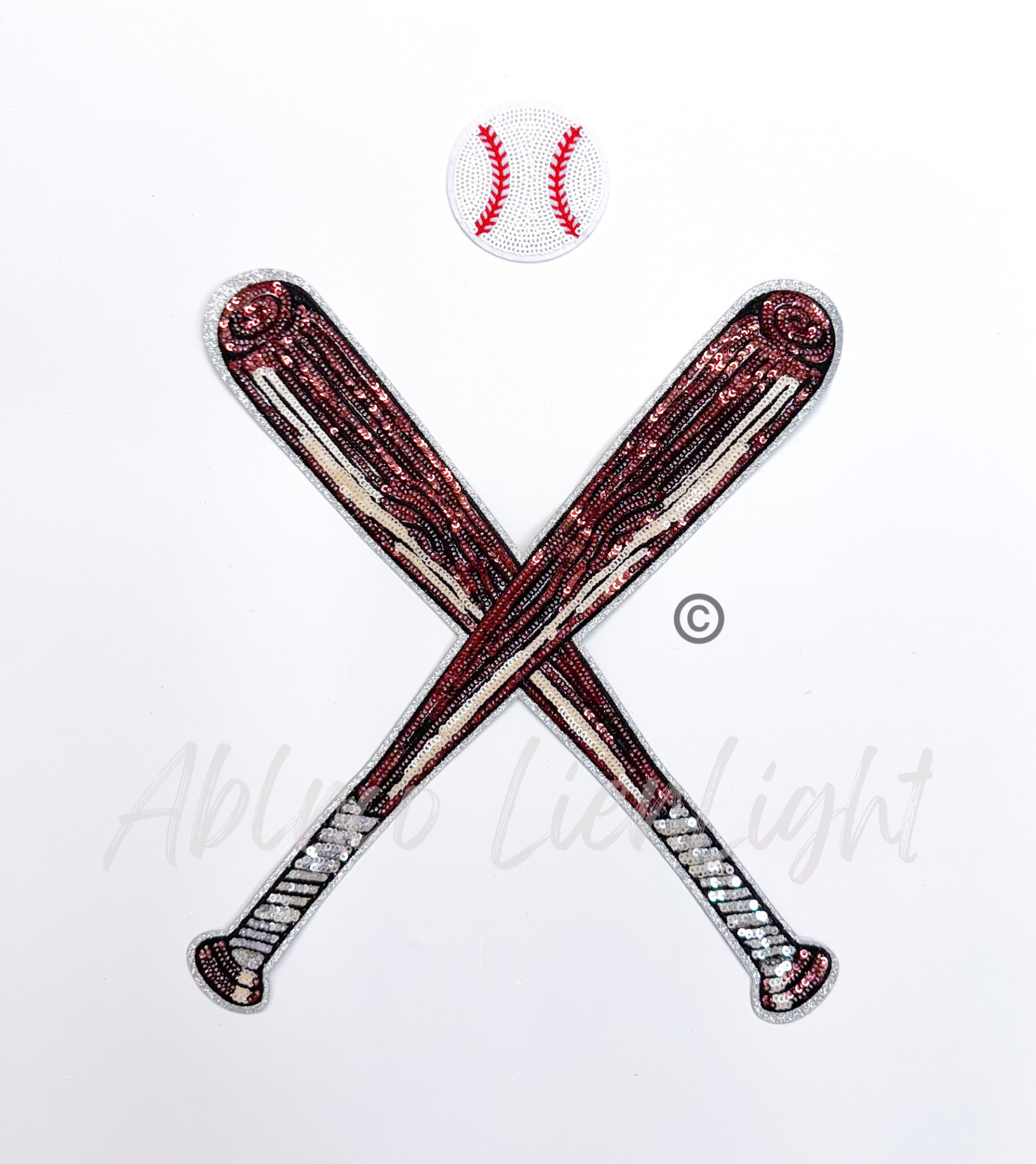 Baseball Softball Batter Bat Sequin Patch