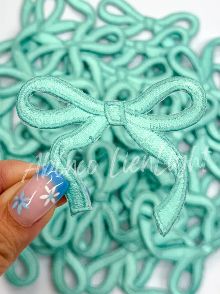 Turquoise Dainty Bow Patch