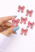 Mini Pink Bow Embroidered Patch