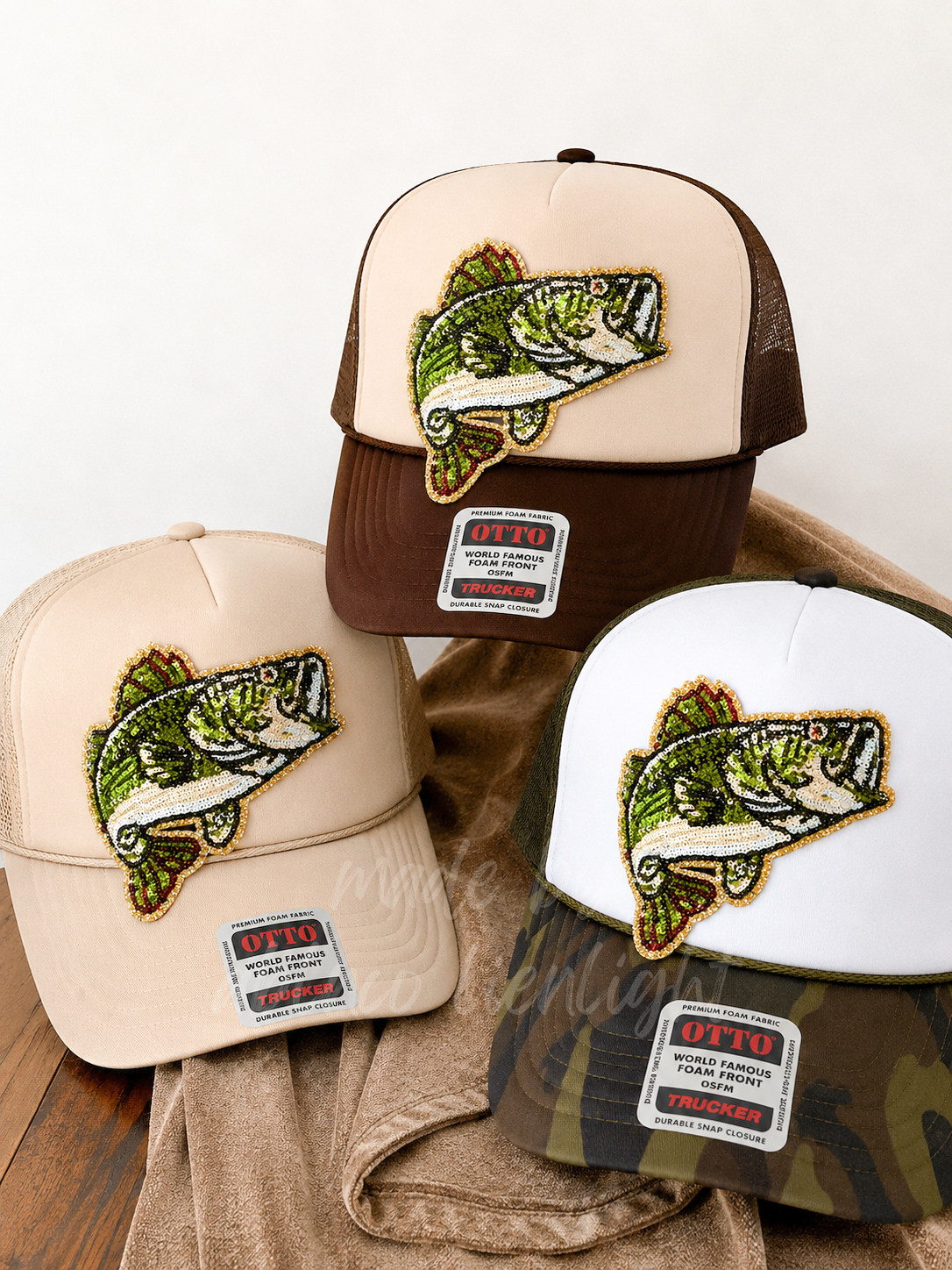 Sequin Bass Fish Otto Trucker Hat
