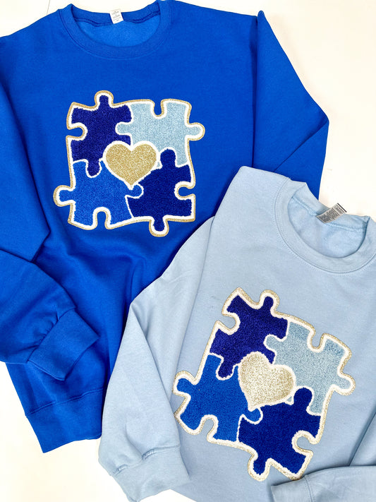Autism Awareness Blue Puzzle Sweatshirt