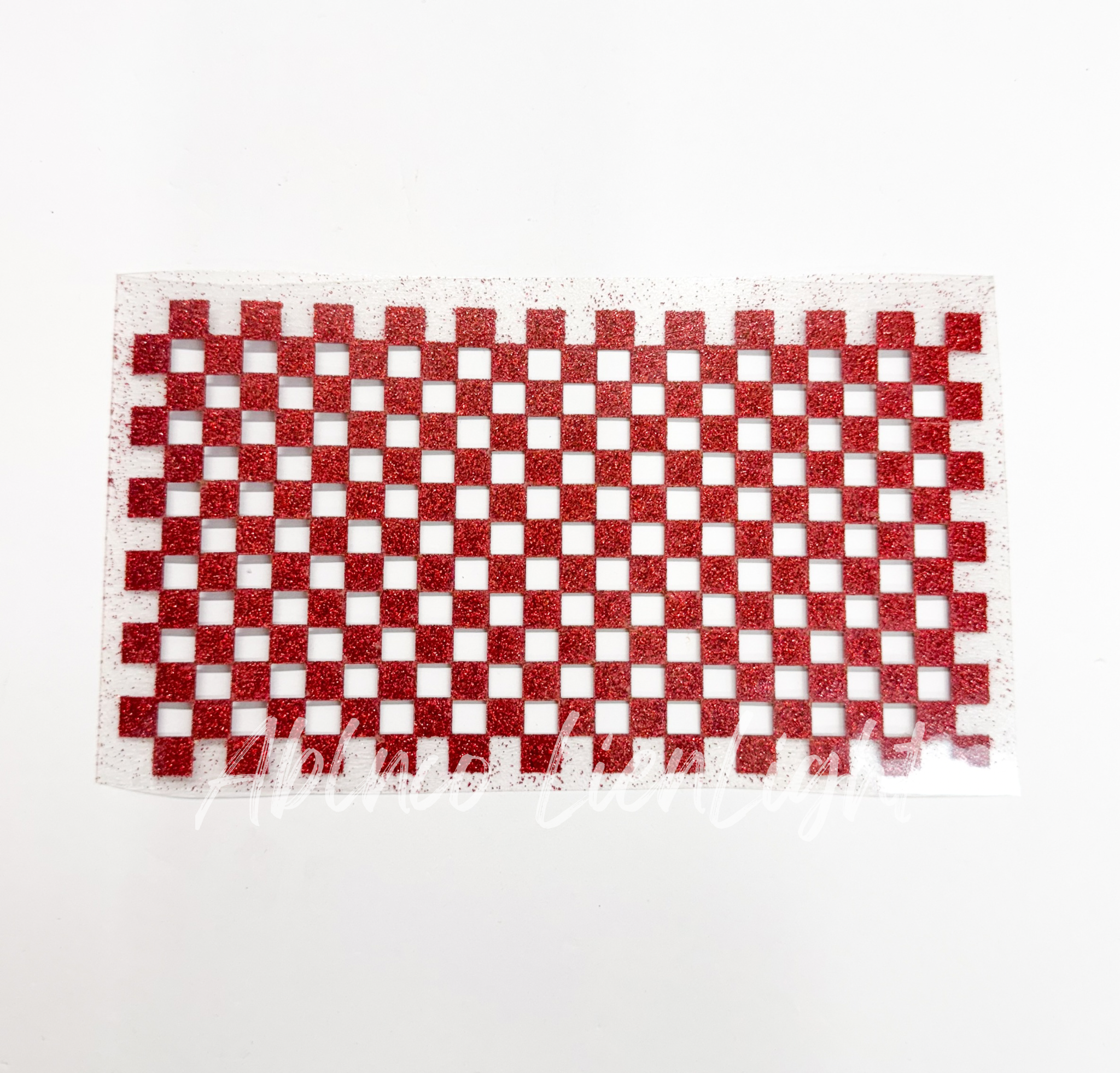 Checkered HTV Glitter Trucker Hat Background Transfer