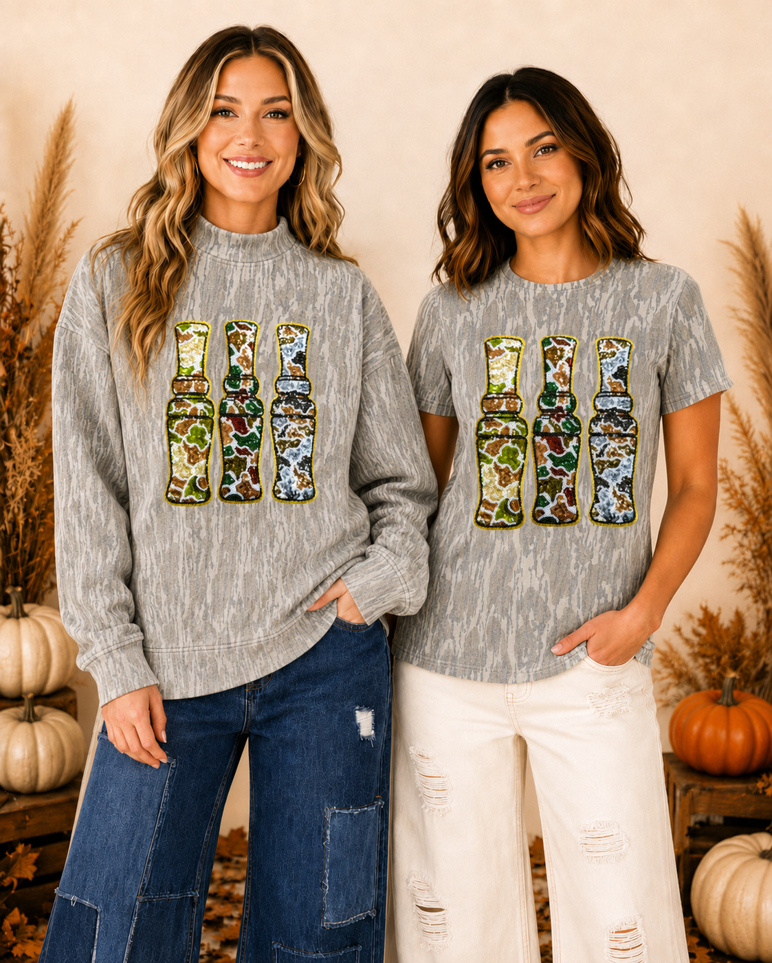 Great Outdoors Hunting Patch Mossy Oak Bottomland Mockneck Crew