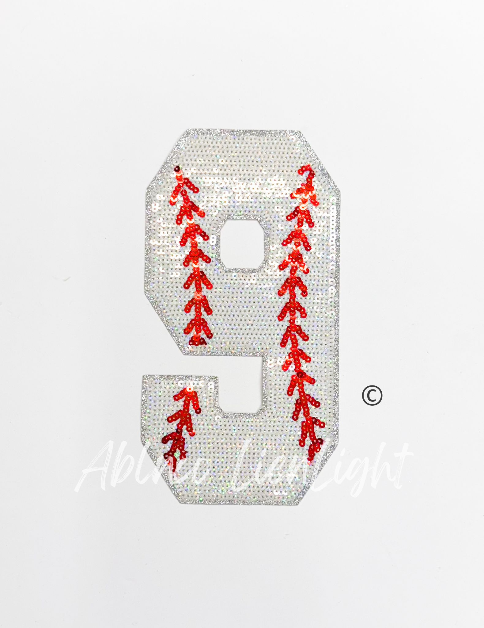 Baseball Numbers Sequin Patch - Large