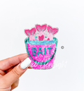 Bait Bucket Fishing Pink Sequin Patch