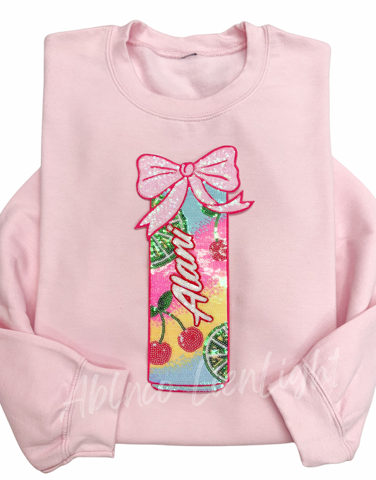Cherry Lime Alani Energy Drink Sequin Patch Sweatshirt