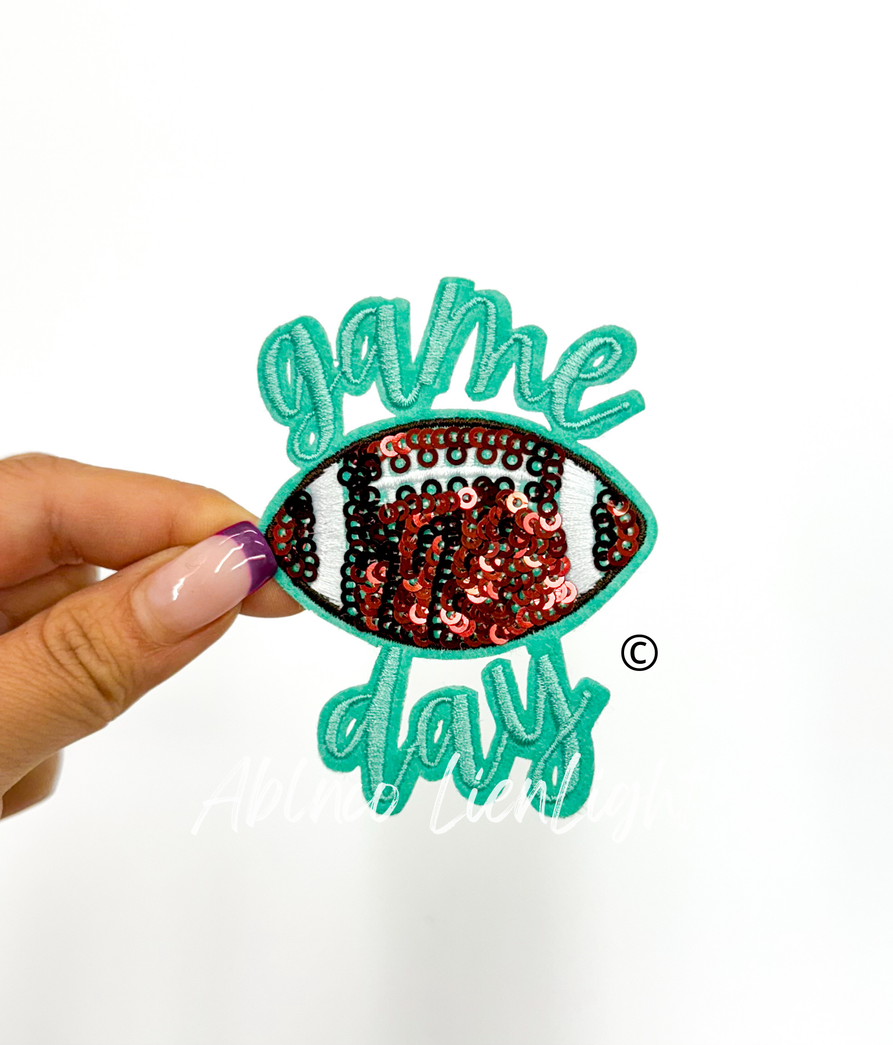 Football Game Day Embroidery Sequin Patch - Small ( 3'')