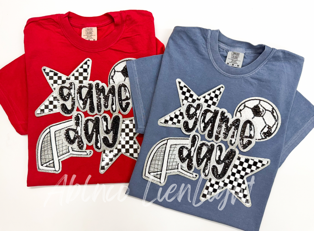 Soccer Gameday Sequin Patch Shirt