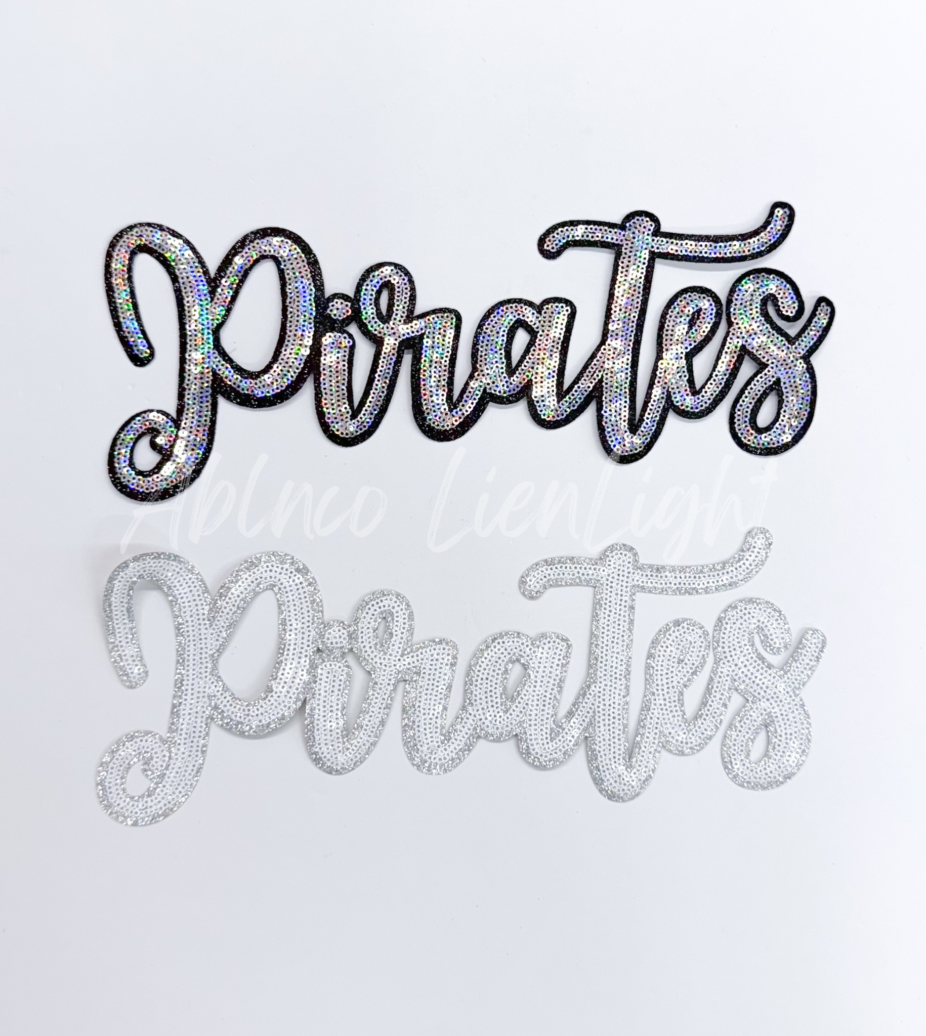 Pirates Mascot Script Sequin Patch - Large