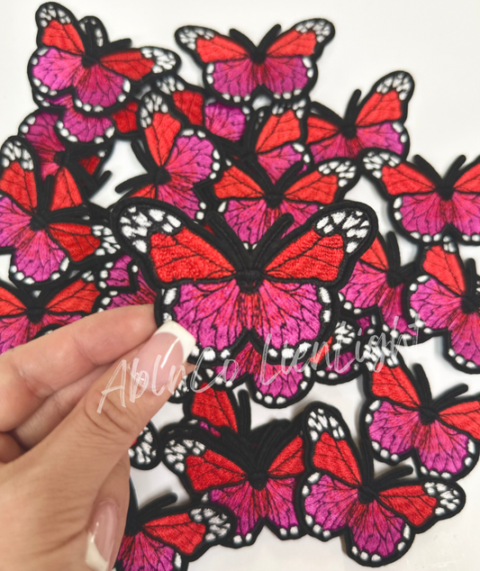 3” Pink Butterfly Embroidery Patch