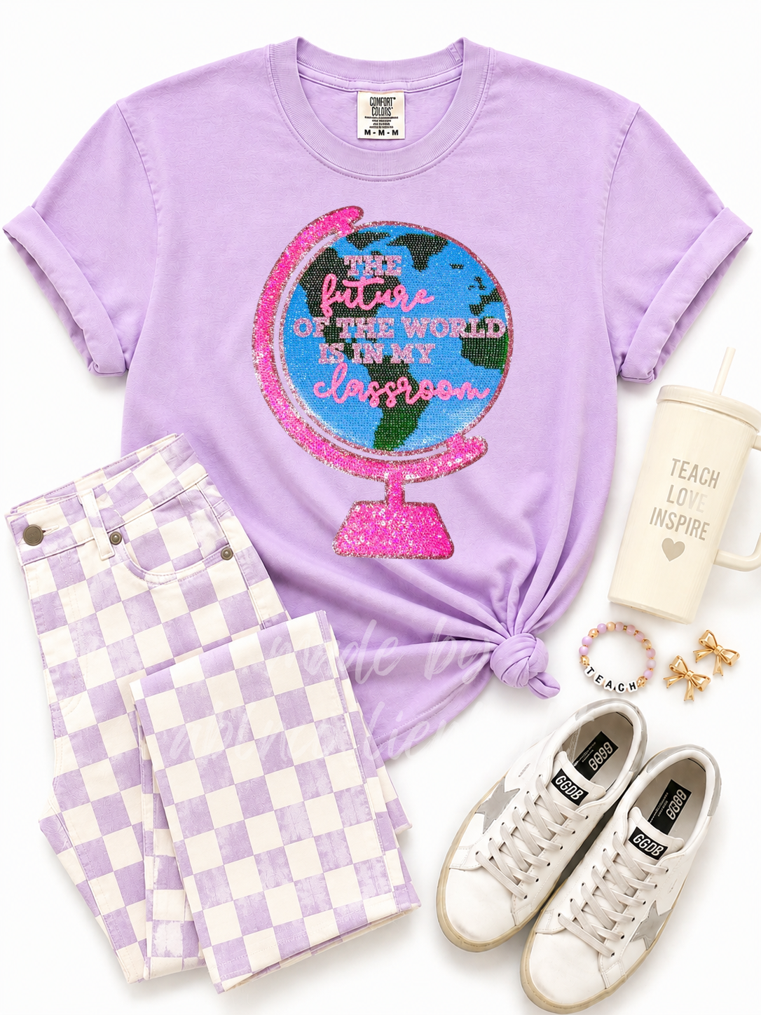 The Future Of The World Teacher Sequin Patch TShirt
