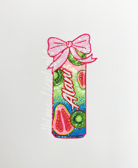 Large Alani Passionfruit Kiwi Energy Drink Sequin Patch