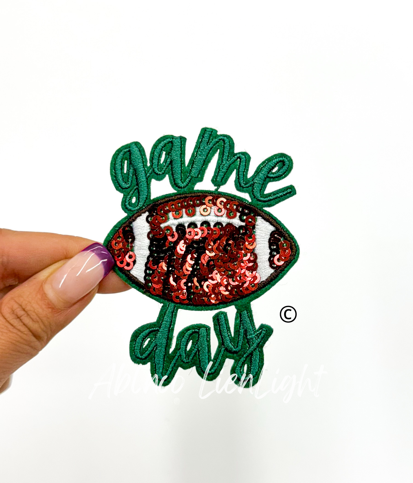 3” Football Game Day Sequins Embroidery Patch