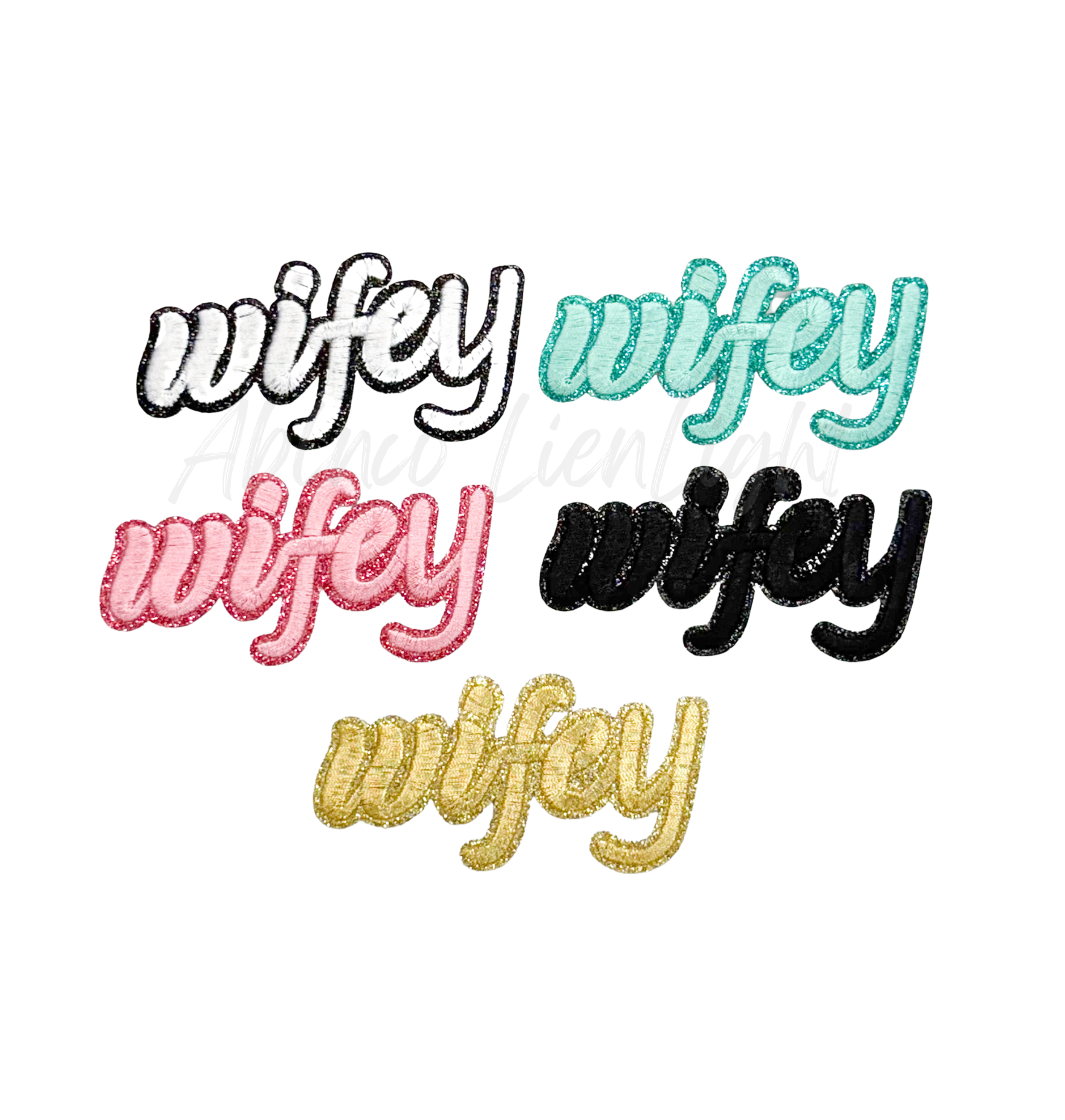 Gold Wifey Glitter Patch
