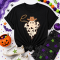 Cowboy Robe Ghost Halloween Sequin Patch Tshirt