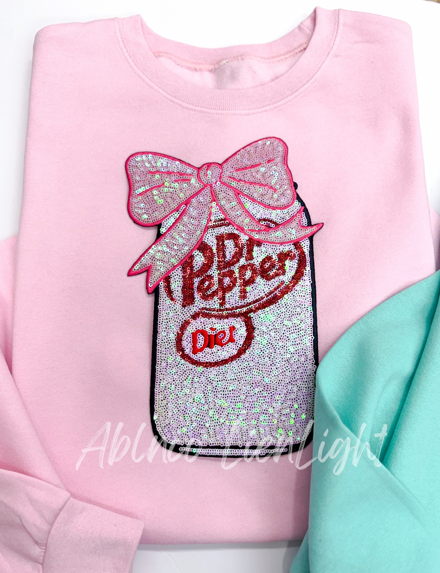 Diet Dr Pepper Sequins Sparkles Patch Sweatshirt