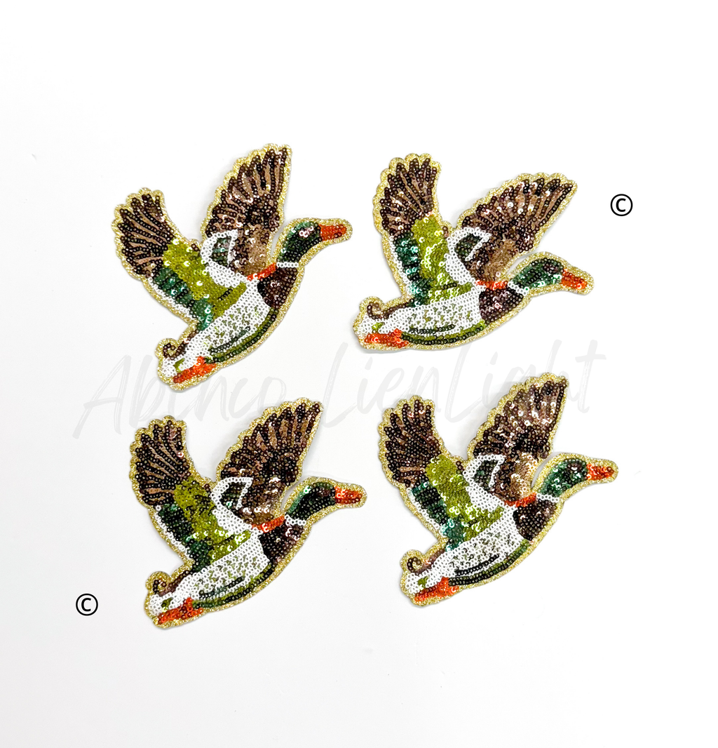 Mallard Duck Hunting Sequin Patch - Small
