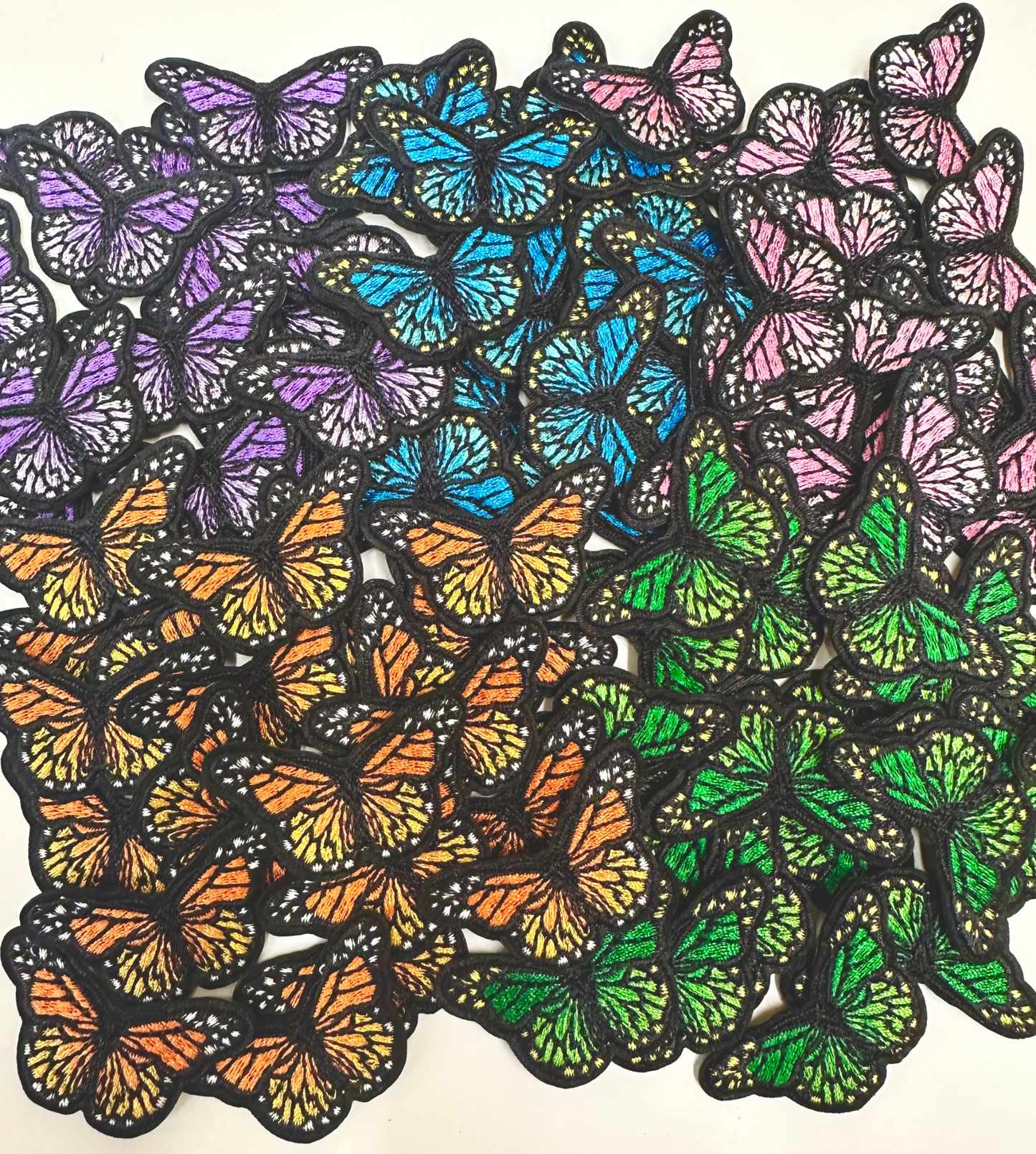 1” Rainbow Butterfly Embroidery Patch