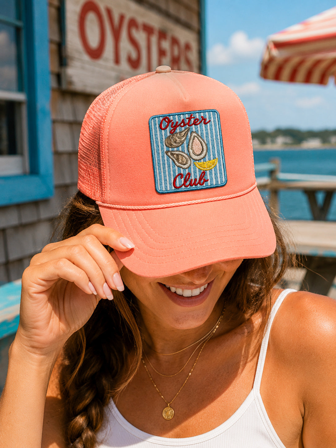 Oyster Club Summer Embroidery Patch Otto Trucker Hat