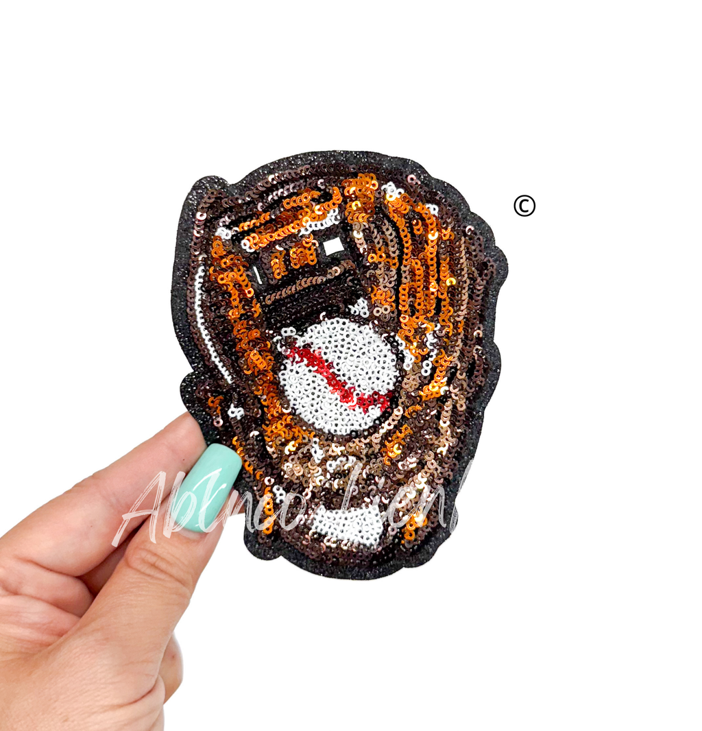 Baseball Glove Mit Sequin Game Day Patch - Small