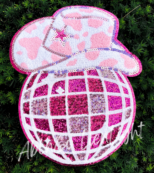 Disco Ball Cowboy Sequins Patch