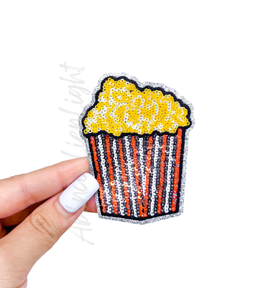 Popcorn Food Sequin Patch
