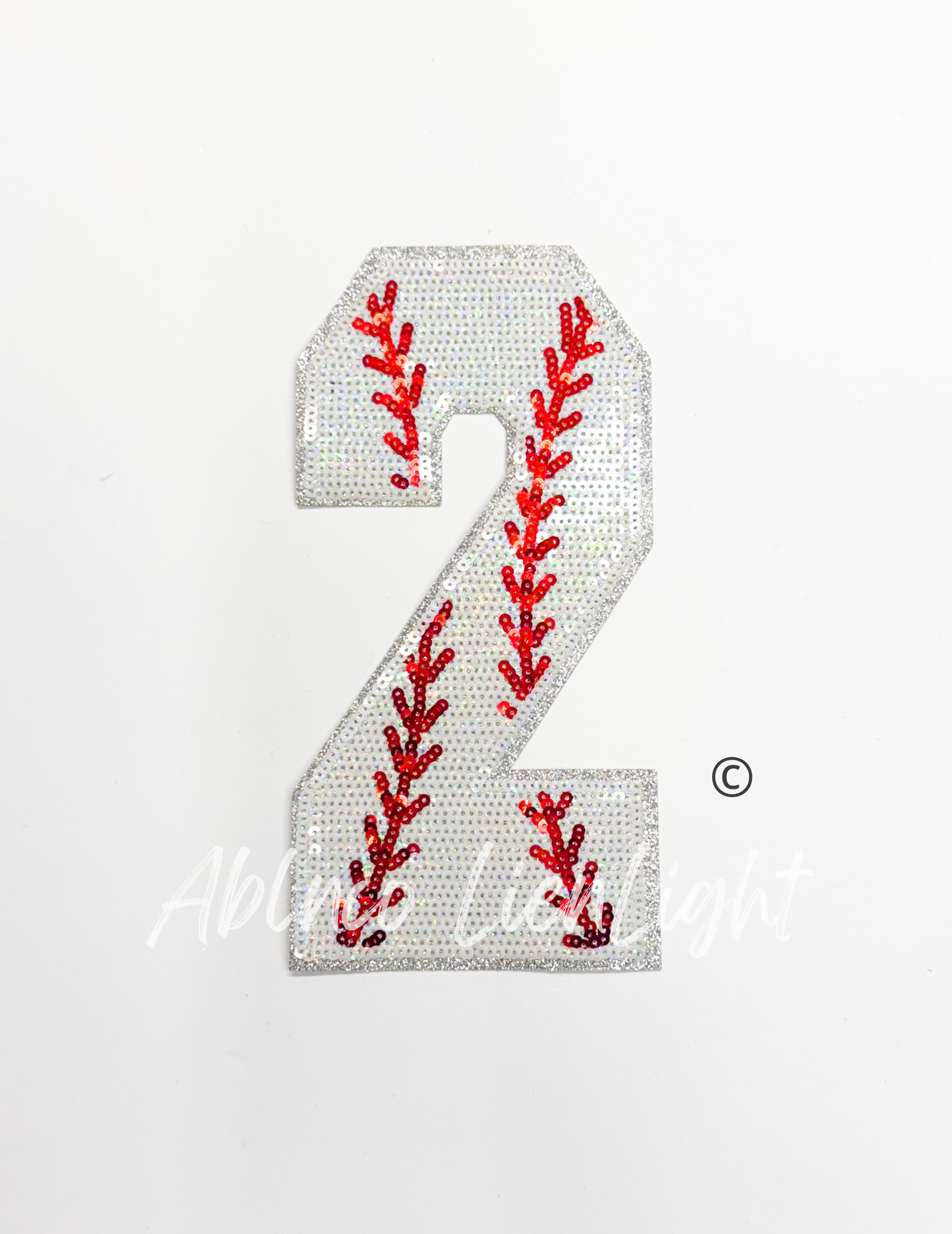 Baseball Numbers Sequin Patch - Large