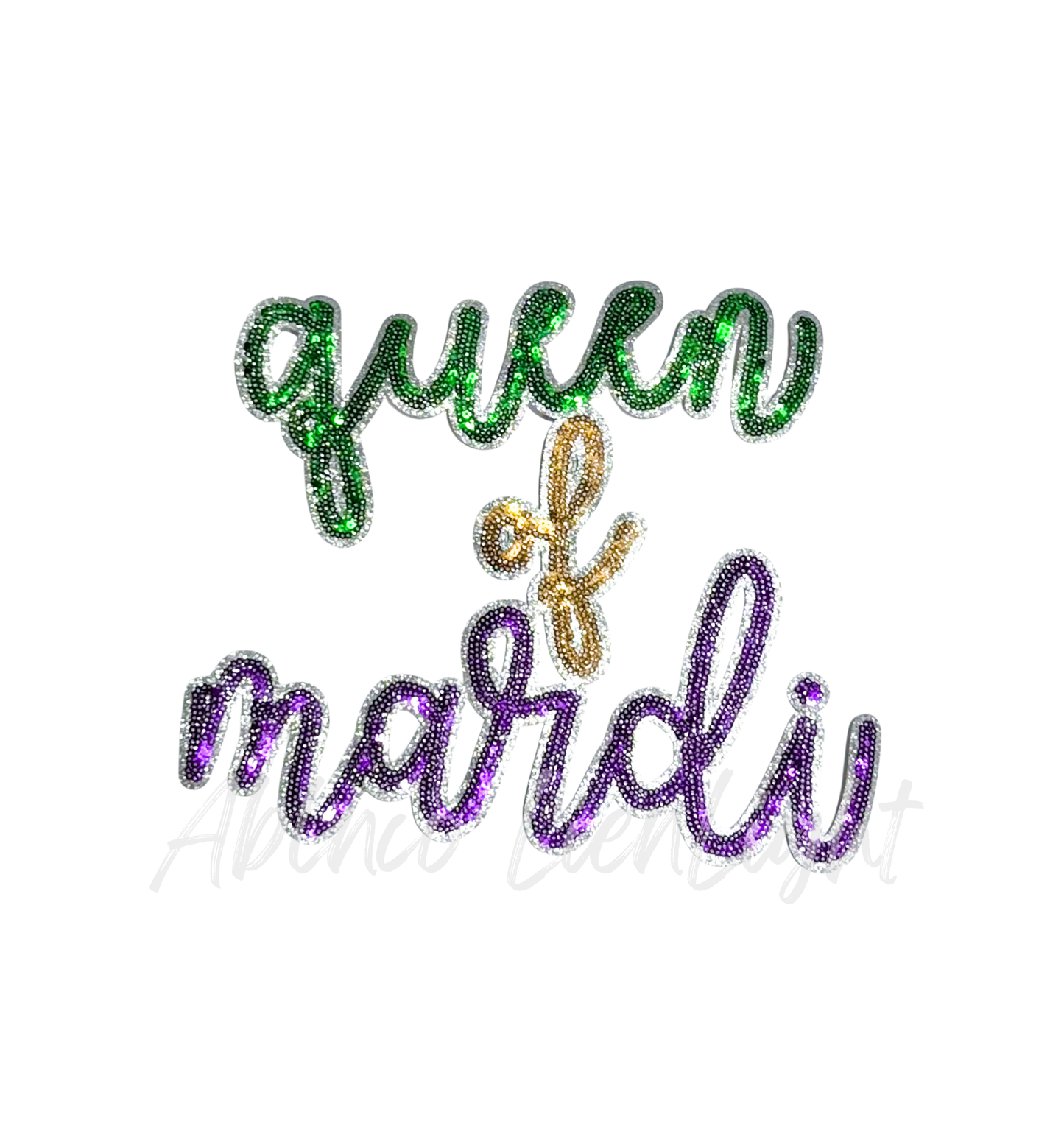 Queen of Mardi Gras Sequins Patch - Large