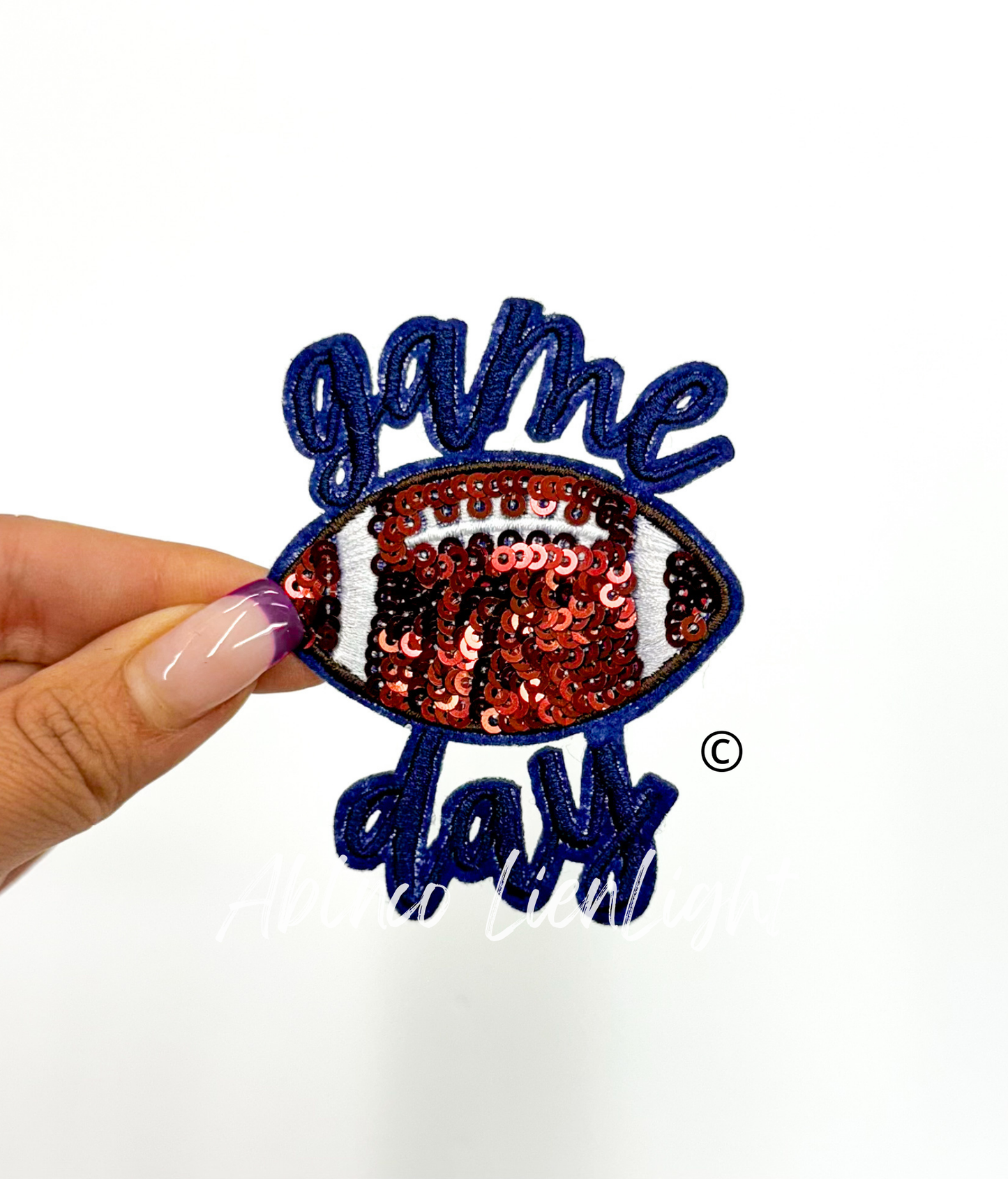 3” Football Game Day Sequins Embroidery Patch